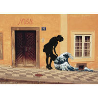 KUNSTDRUCK Städte 70/50 cm  - Blau/Beige, Basics, Papier (70/50cm) - Monee