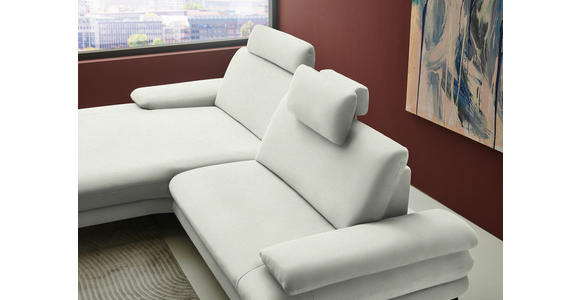 ECKSOFA  in Chenille, Flachgewebe Weiß  180/284 cm  - Schwarz/Weiß, Design, Textil/Metall (180/284cm) - Dieter Knoll