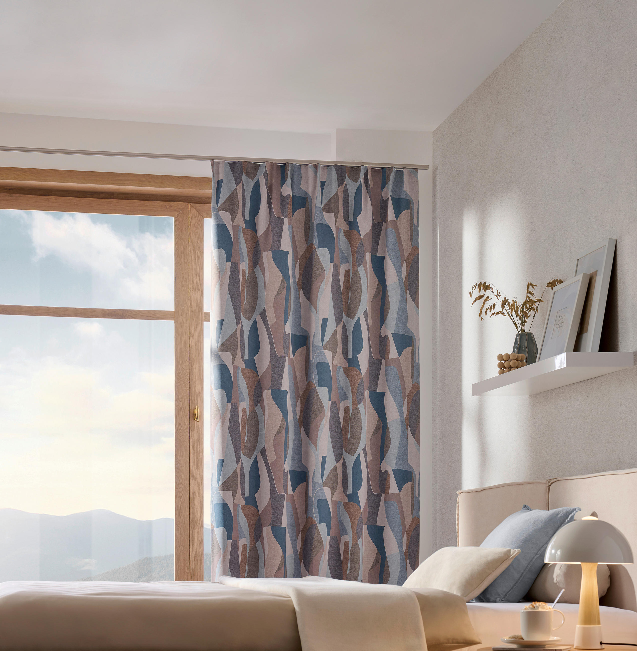 VORHANGSTOFF per lfm Verdunkelung - Graublau, KONVENTIONELL, Textil (150cm) - Esposa