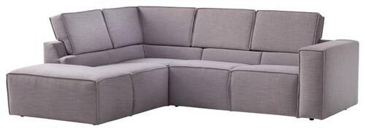 ECKSOFA in Struktur Grau  - Schwarz/Grau, Modern, Kunststoff/Textil (220/275cm) - Trendmanufaktur