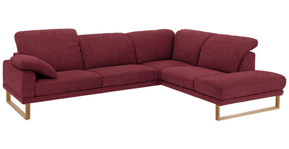 WOHNLANDSCHAFT in Textil Rot - Eichefarben/Rot, Natur, Holz/Textil (281/226cm) - Valnatura