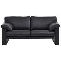 2-SITZER-SOFA Schwarz Echtleder  - Schwarz, Design, Leder (182/81-84/87cm) - Erpo