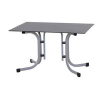 GARTENKLAPPTISCH 120/80/71 cm Metall, Kunststoff, Holzwerkstoff rechteckig  - Anthrazit/Silberfarben, KONVENTIONELL, Holzwerkstoff/Kunststoff (120/80/71cm) - Siena Garden