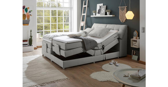 BOXSPRINGBETT CARPINO 2 - Silberfarben, Design, Kunststoff/Textil (180/200cm) - Esposa