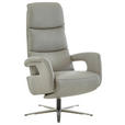 RELAXSESSEL in Leder Greige  - Edelstahlfarben/Greige, Design, Leder/Metall (76/119/86cm) - Dieter Knoll