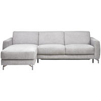 ECKSOFA  in Flachgewebe Hellgrau  - Hellgrau/Schwarz, KONVENTIONELL, Textil/Metall (177/285cm) - Novel