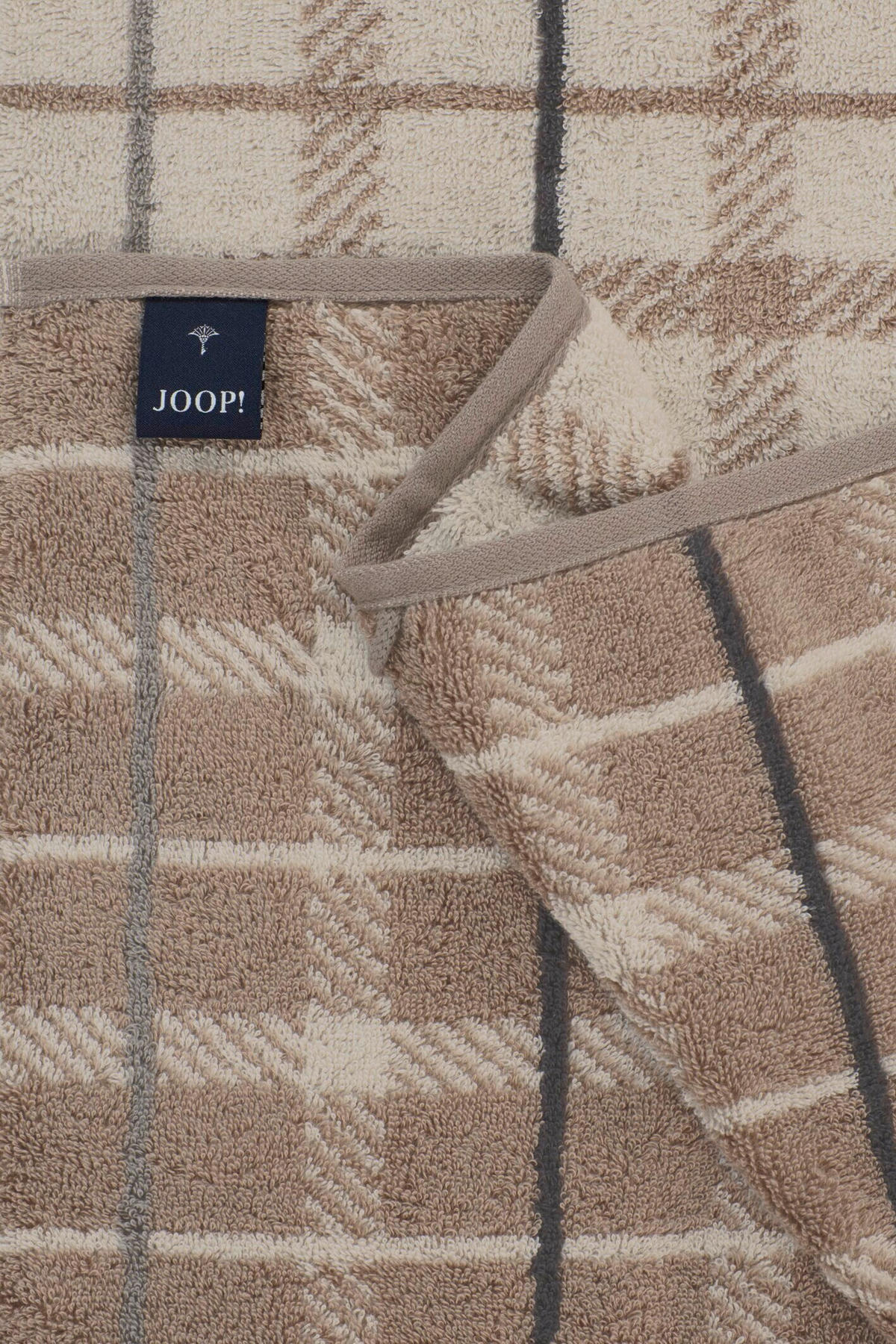 DUSCHTUCH Contour Checked 80/150 cm  - Beige/Creme, Design, Textil (80/150cm) - Joop!