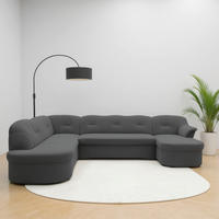 WOHNLANDSCHAFT FLORES FK Dunkelgrau Mikrofaser  - Dunkelgrau/Schwarz, KONVENTIONELL, Kunststoff/Textil (182/293/142cm) - MID.YOU