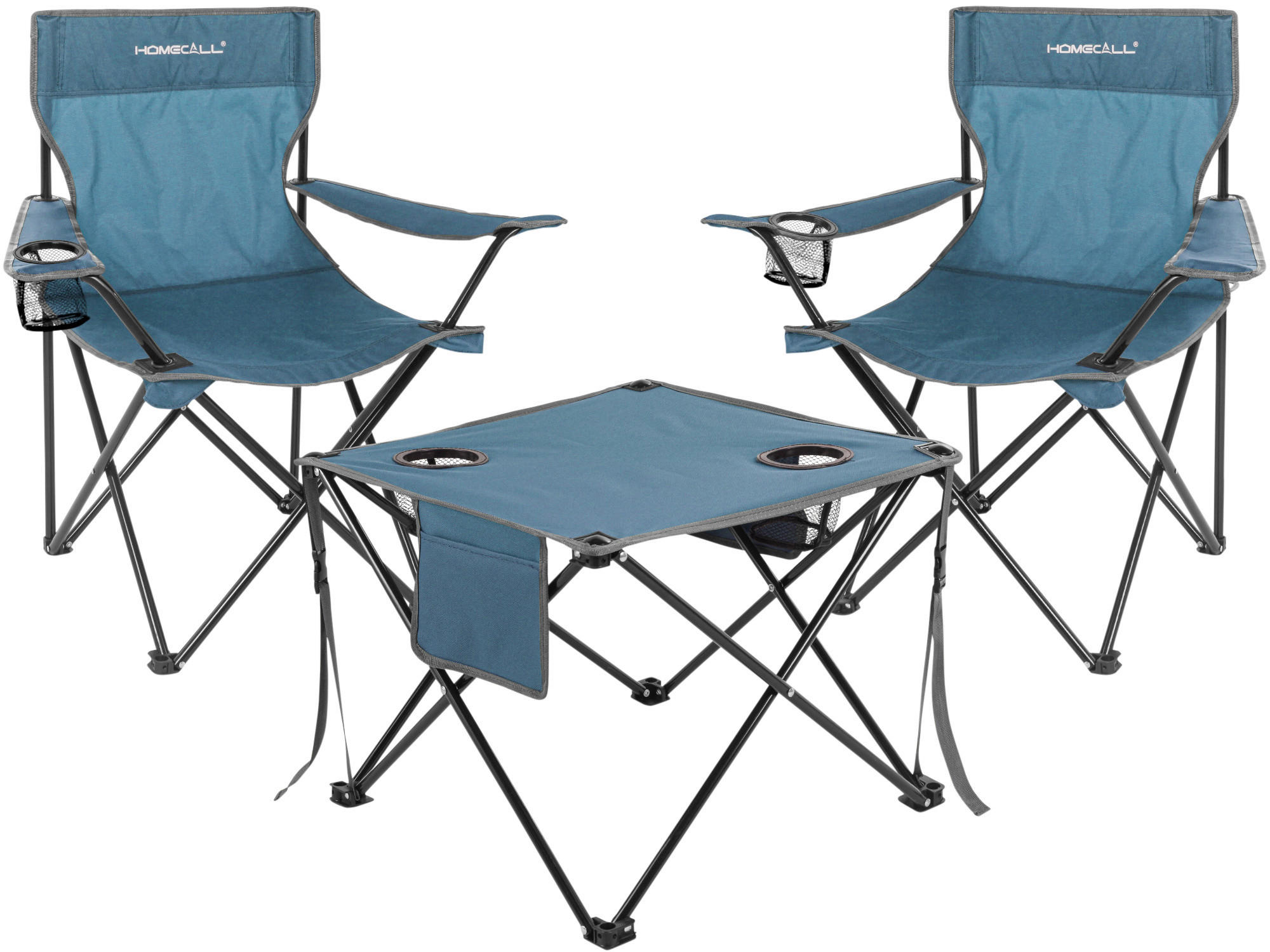 CAMPINGGARNITUR - Blau, Basics, Textil/Metall (43/79/43cm) - Modante