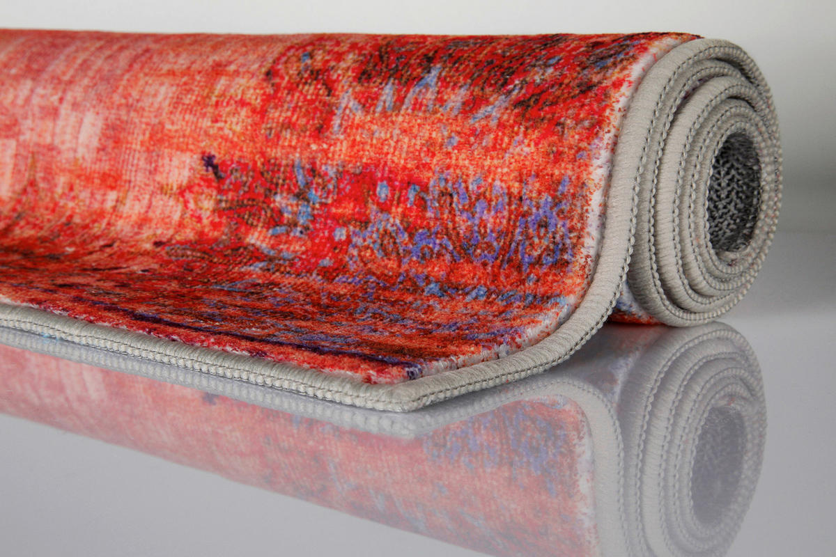BADTEPPICH Blau, Rot 80/150 cm  - Blau/Rot, Basics, Kunststoff/Textil (80/150cm) - WECON HOME