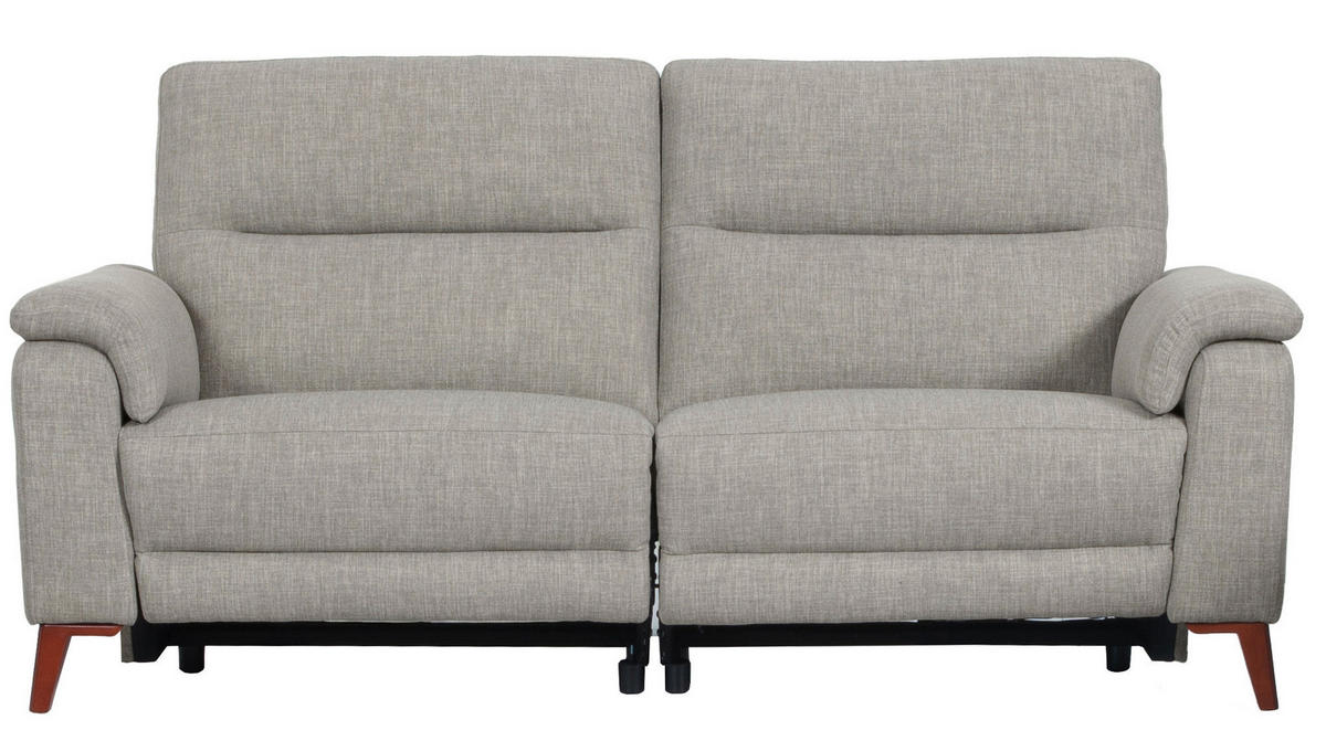 SITZGARNITUR Webstoff Graubraun  - Graubraun/Schwarz, MODERN, Textil/Metall - Livetastic