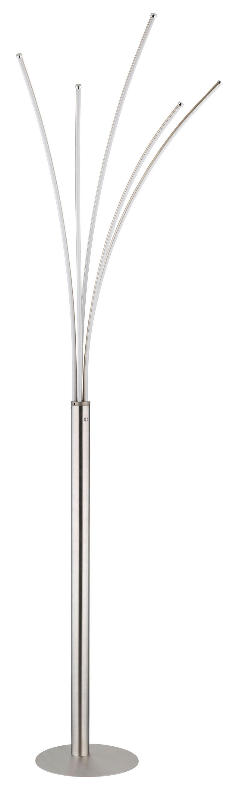 LED-STEHLEUCHTE - Chromfarben/Opal, Design, Kunststoff/Metall (56/187cm)