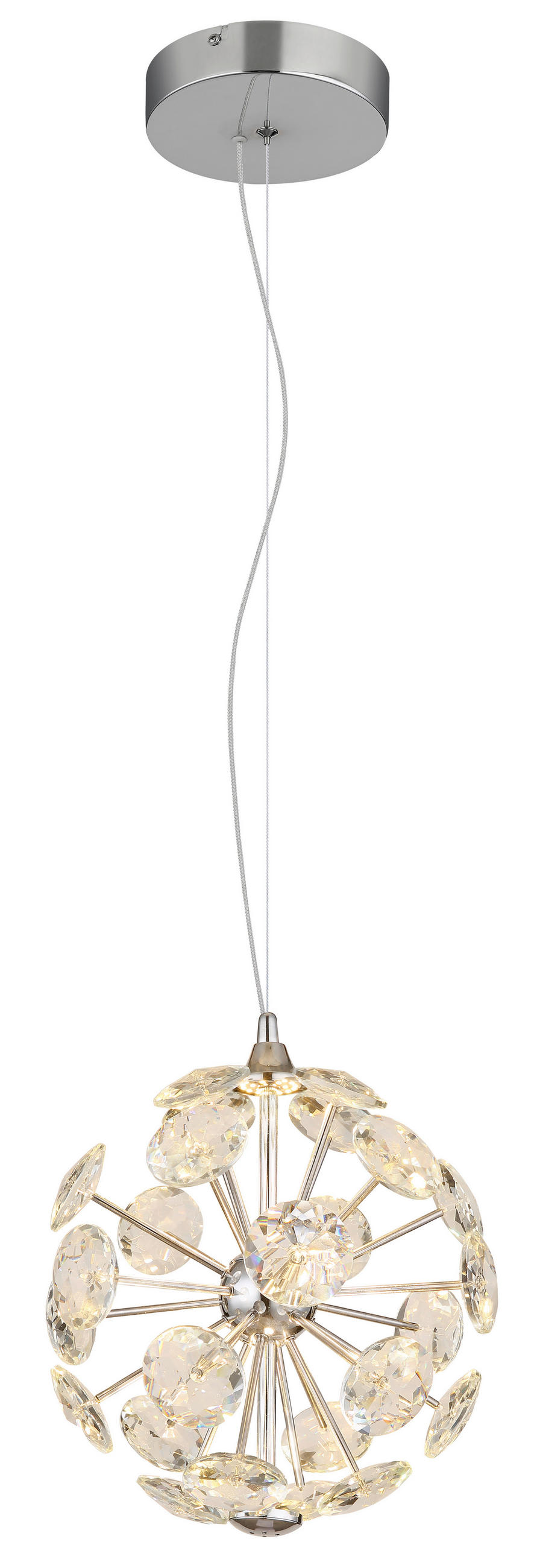 LED-HÄNGELEUCHTE VIRINA 28/150 cm   - Klar/Chromfarben, KONVENTIONELL, Glas/Metall (28/150cm) - Globo