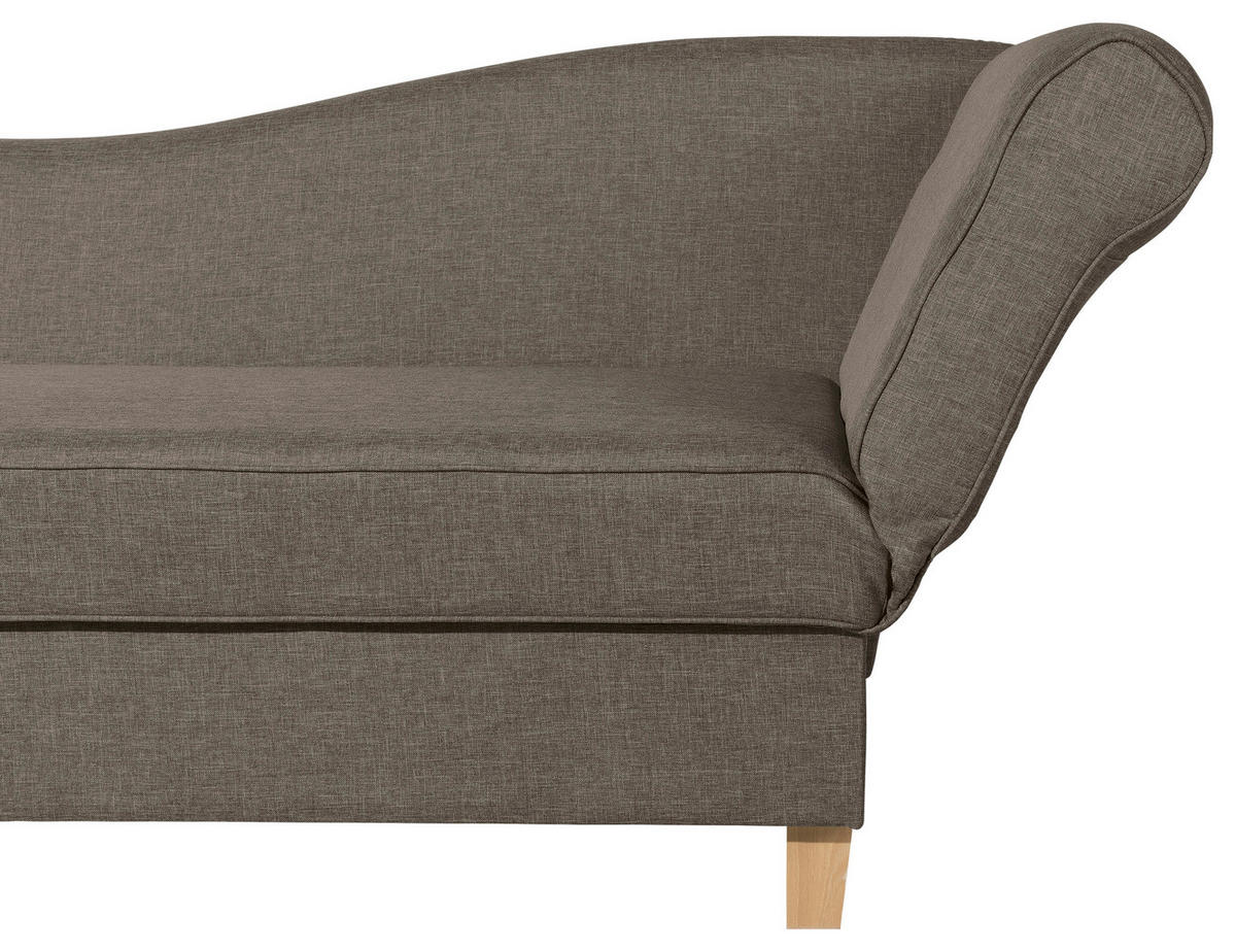 RÉCAMIERE Sahara Flachgewebe  - Hellbraun/Buchefarben, Design, Holz/Textil (190/82/88cm) - Max Winzer