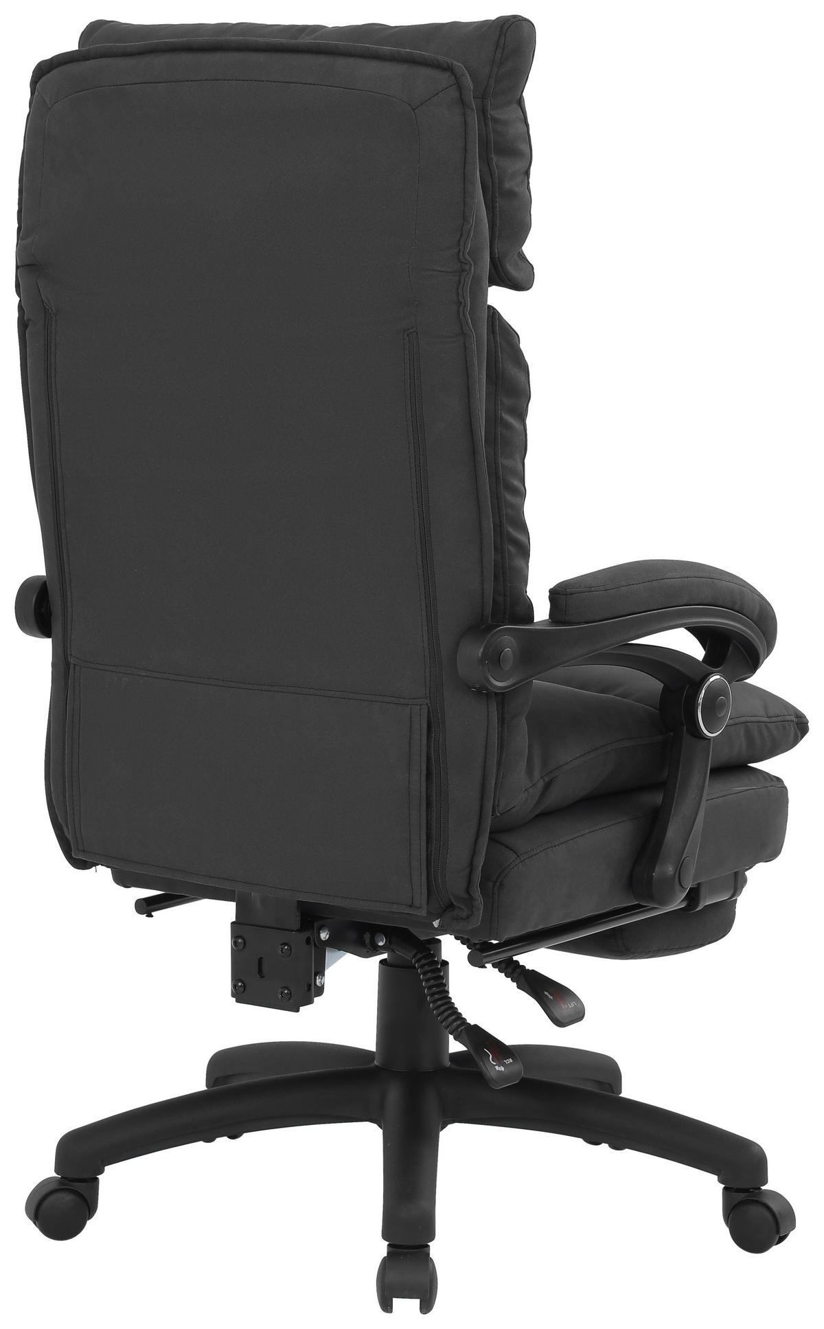 KANCELÁRSKE KRESLO, mikrovlákno, antracitová - čierna/antracitová, Design, kov/textil (63,5/114-122/70cm) - Venda