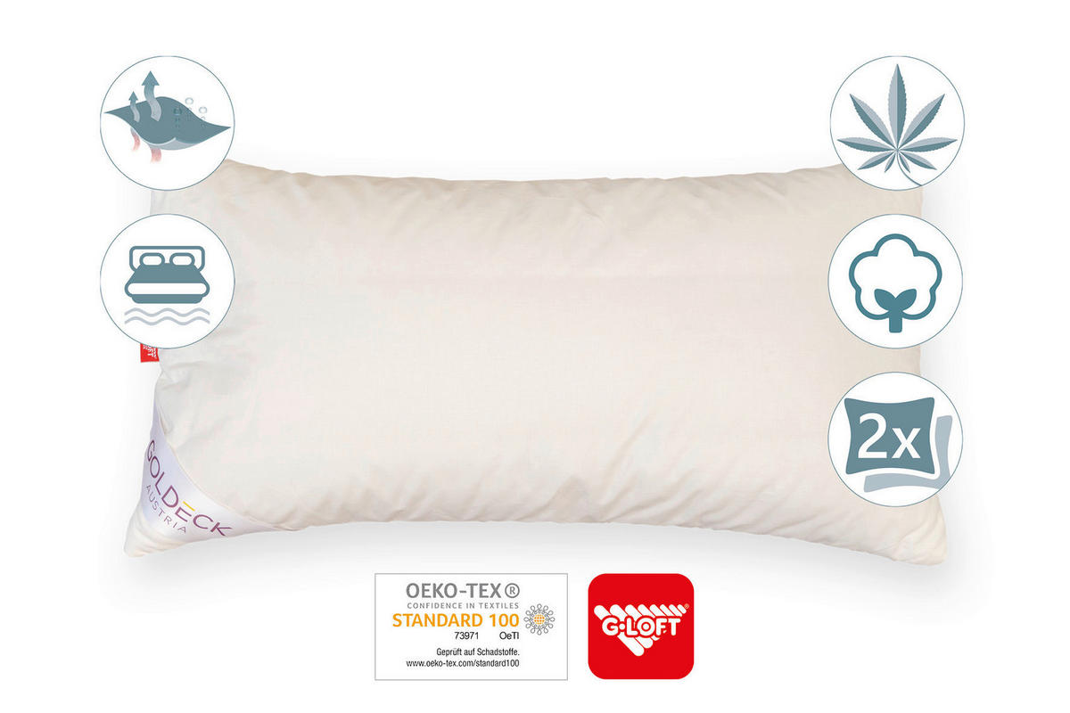 KOPFPOLSTER 40/80 cm   - Champagner, Basics, Textil (40/80cm) - Goldeck Austria