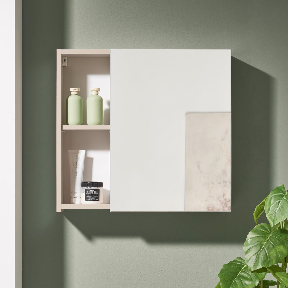 SPIEGELSCHRANK 60/56/17 cm  - Kaschmir, Trend, Glas/Holzwerkstoff (60/56/17cm) - MID.YOU