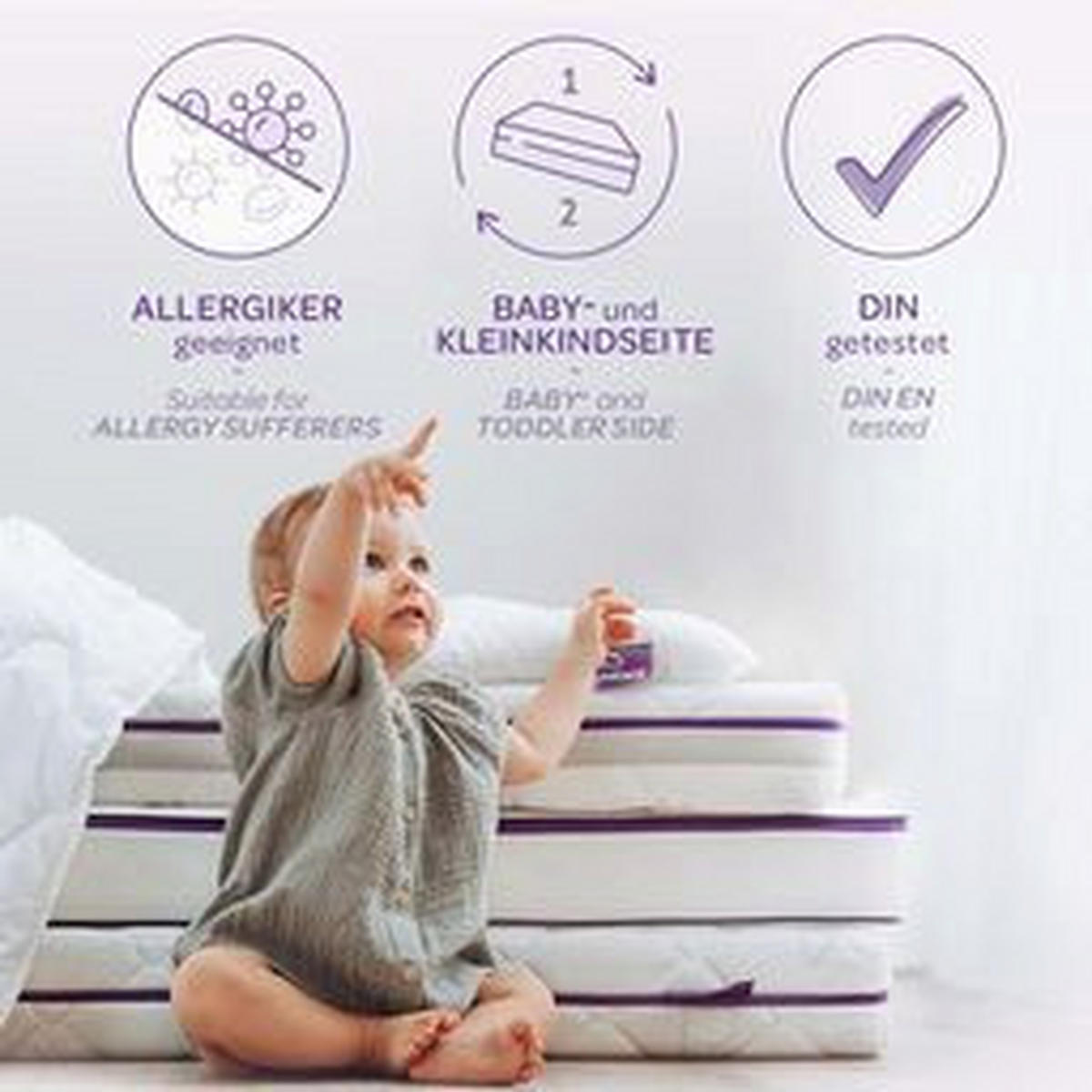 KINDERMATRATZE Brise 70/140 cm Höhe ca. 11 cm  - Weiß, Basics, Textil (70/140cm) - Träumeland