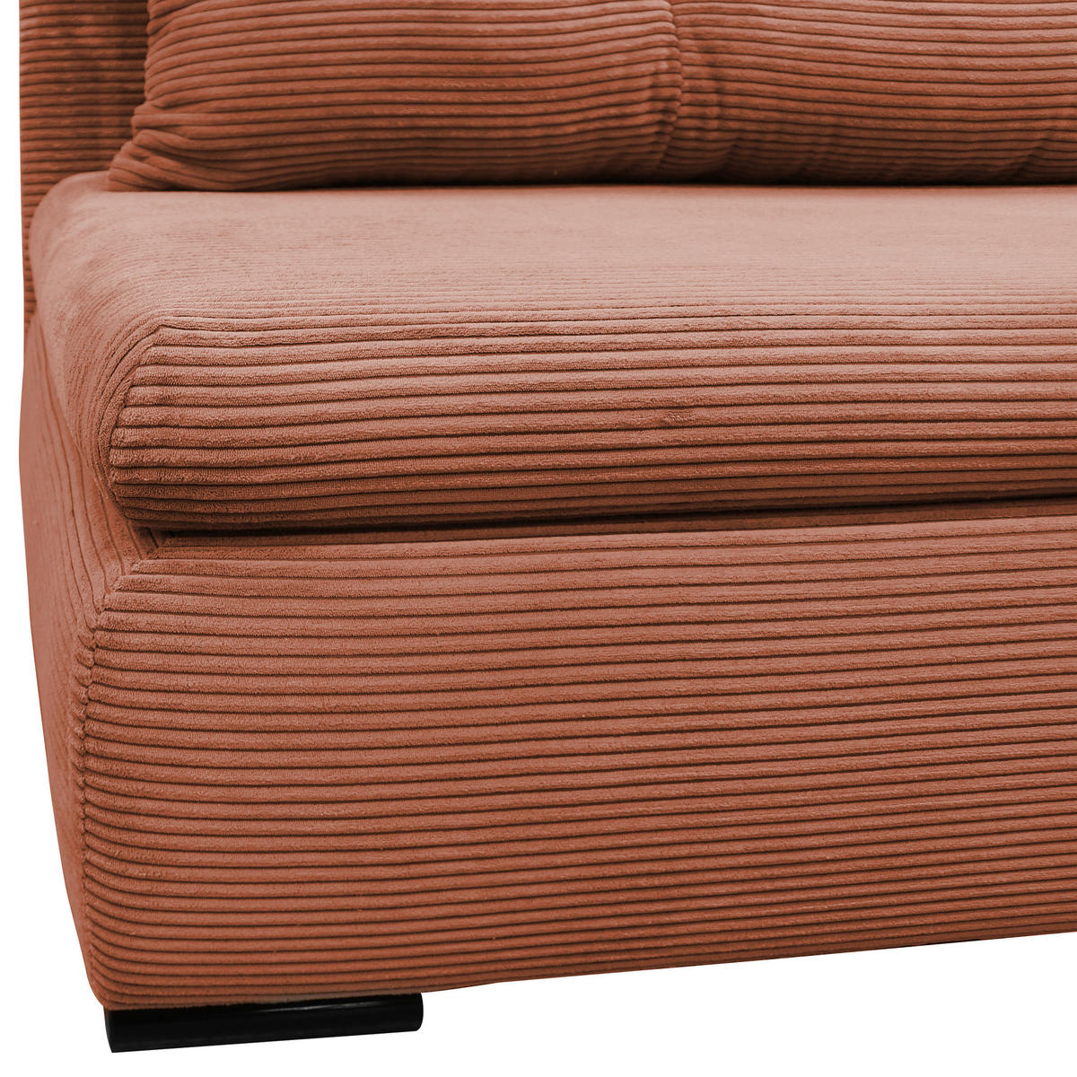 SCHLAFSOFA  mit Liegefunktion Cord Koralle  - Koralle/Schwarz, Design, Kunststoff/Textil (154/93/85cm) - MID.YOU