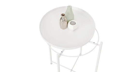 BEISTELLTISCH in Metall 47,5/47,5/53 cm - Weiß, Basics, Metall (47,5/47,5/53cm) - Carryhome