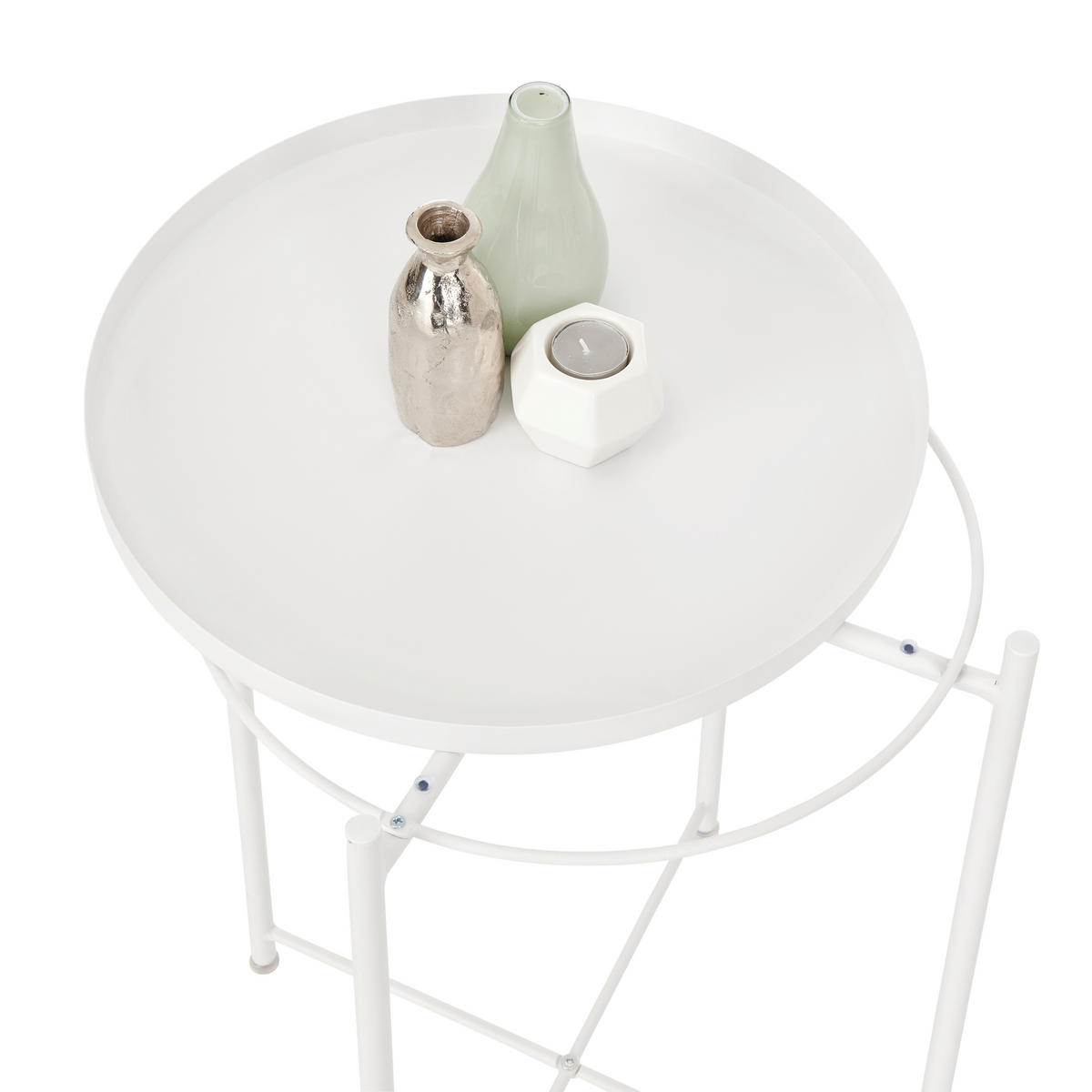 BEISTELLTISCH in Metall 47,5/47,5/53 cm  - Weiss, Basics, Metall (47,5/47,5/53cm) - Carryhome