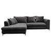 ECKSOFA  in Velours Grau  187/277 cm  - Schwarz/Grau, Design, Textil/Metall (187/277cm) - Livetastic