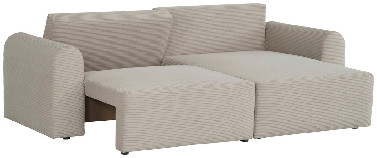 ECKSOFA in Cord Beige  - Beige, Design, Textil (250/151cm) - MID.YOU