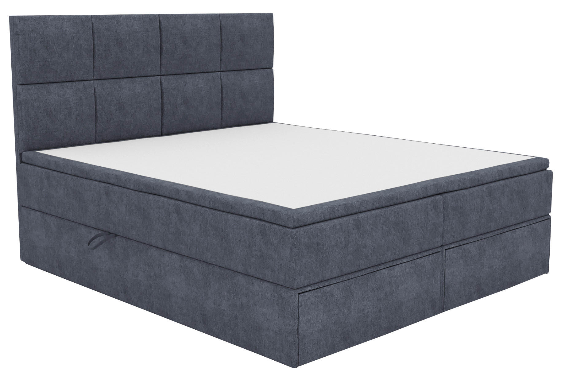 BOXBETT 140/200 cm,  in Dunkelgrau, Bettkasten, Topper, Matratzen, Bettschubladen, H3 = fest  - Dunkelgrau/Schwarz, KONVENTIONELL, Kunststoff/Textil (140/200cm) - Boxxx