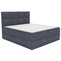 BOXBETT 140/200 cm,  in Dunkelgrau, Bettkasten, Topper, Matratzen, Bettschubladen, H3 = fest  - Dunkelgrau/Schwarz, KONVENTIONELL, Kunststoff/Textil (140/200cm) - Boxxx