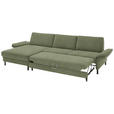 ECKSOFA  in Chenille, Flachgewebe Olivgrün  175/316 cm  - Schwarz/Olivgrün, Design, Textil/Metall (175/316cm) - Dieter Knoll