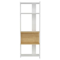 REGAL  58,6/165/26,8 cm Eichefarben, Weiß  - Eichefarben/Weiß, Design, Holzwerkstoff (58,6/165/26,8cm) - MID.YOU