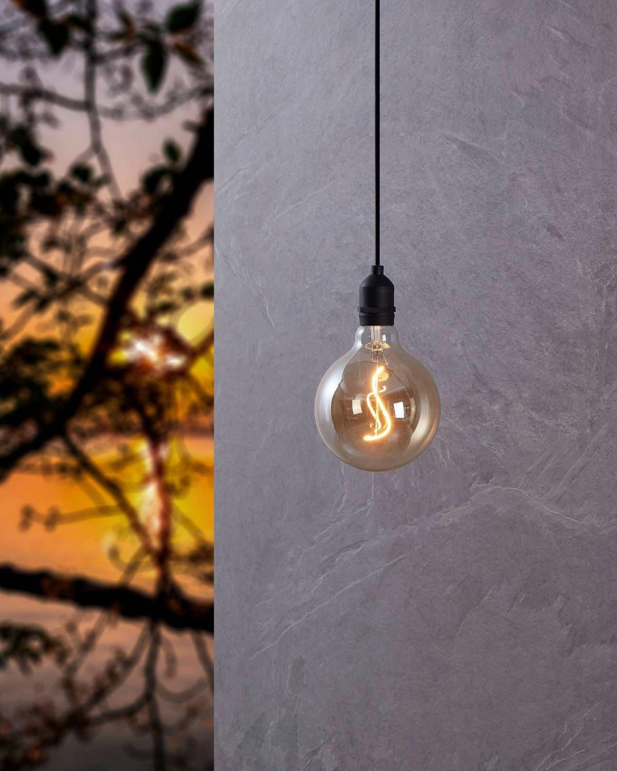 AUßENHÄNGELEUCHTE 12,5/19,5 cm   - Bernsteinfarben/Schwarz, Basics, Kunststoff (12,5/19,5cm) - Eglo