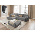 ECKSOFA  in Chenille Grau  224/307 cm  - Schwarz/Grau, KONVENTIONELL, Kunststoff/Textil (224/307cm) - Hom`in