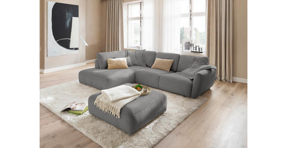 ECKSOFA  in Chenille Grau  224/307 cm  - Schwarz/Grau, KONVENTIONELL, Kunststoff/Textil (224/307cm) - Hom`in