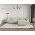 ECKSOFA  in Chenille Naturfarben Rückenkissen  300/190 cm  - Hellbraun/Schwarz, MODERN, Textil/Metall (300/190cm) - Carryhome