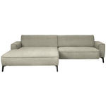 ECKSOFA in Flachgewebe Beige  190/285 cm  - Beige/Schwarz, Design, Textil/Metall (190/285cm) - Johann Jakob