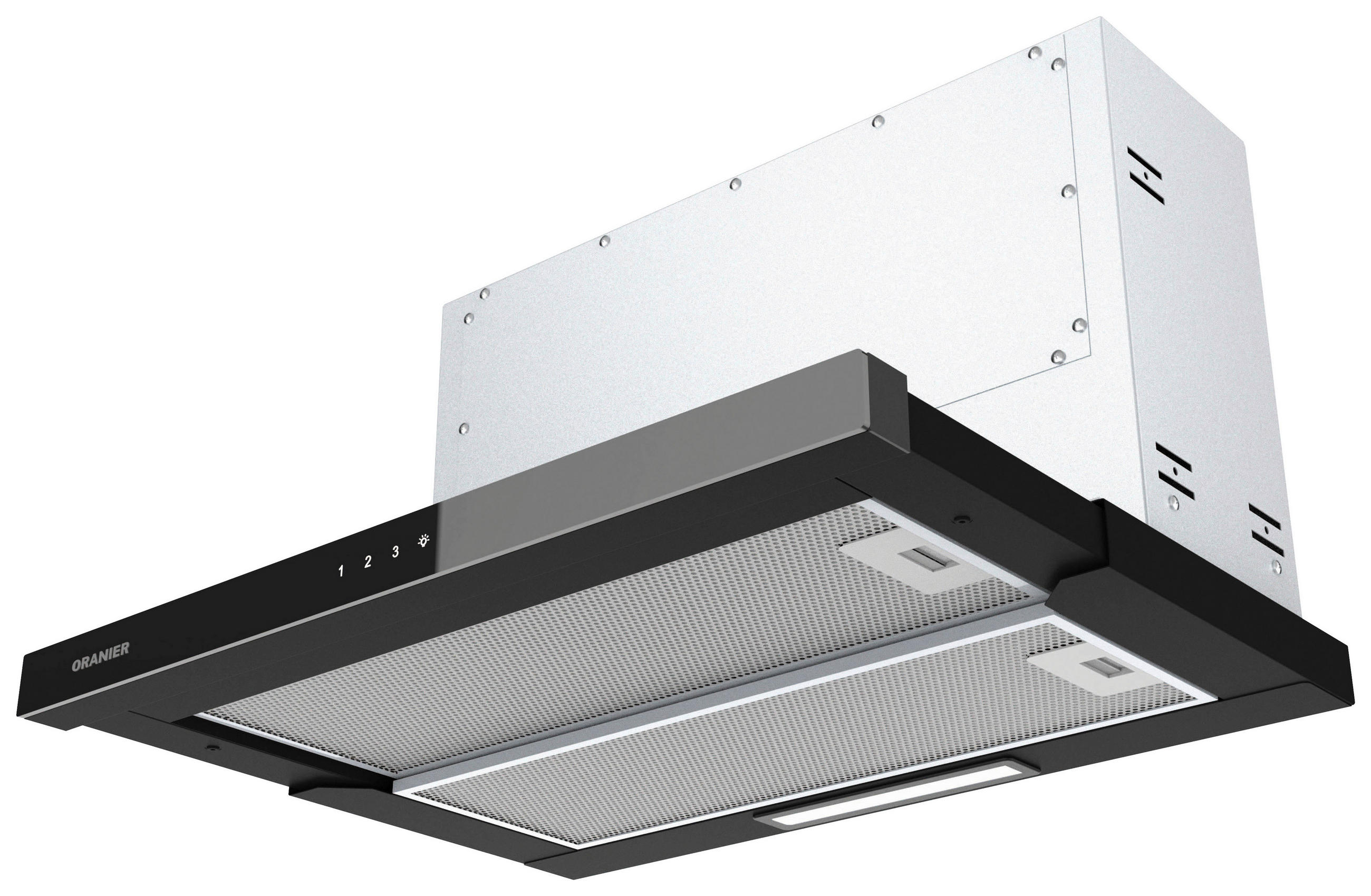 DUNSTABZUGSHAUBE FLA660  - Edelstahlfarben/Schwarz, Basics, Glas/Metall (59,8/38,4/31,5cm) - Oranier