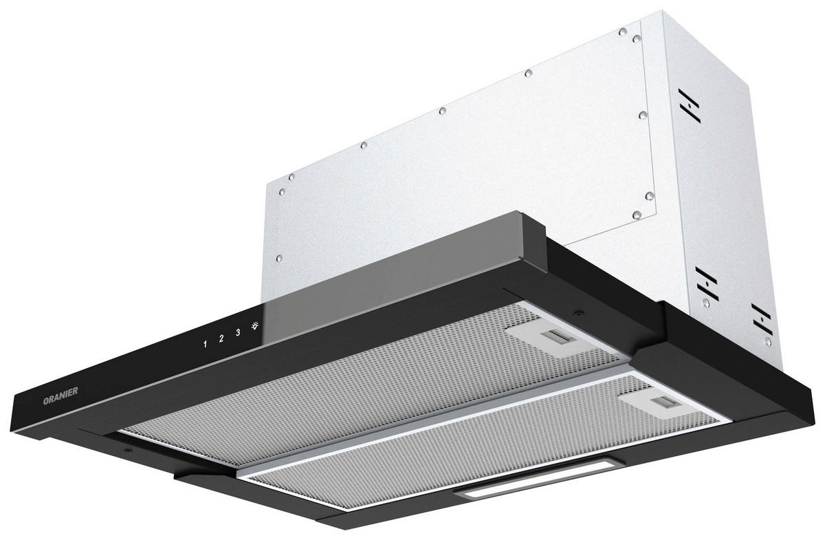 DUNSTABZUGSHAUBE FLA660  - Edelstahlfarben/Schwarz, Basics, Glas/Metall (59,8/38,4/31,5cm) - Oranier