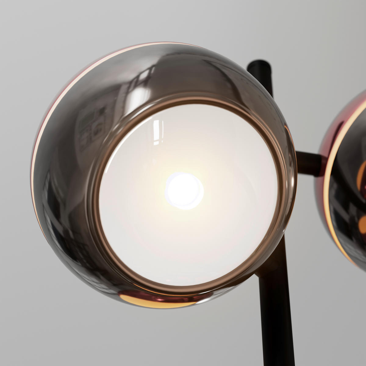 LED-TISCHLEUCHTE Easy 28/60 cm  - Schwarz/Kupferfarben, Design, Glas/Kunststoff (28/60cm) - Dieter Knoll