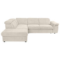 ECKSOFA Creme Flachgewebe  - Creme/Schwarz, KONVENTIONELL, Kunststoff/Textil (235/280cm) - Carryhome