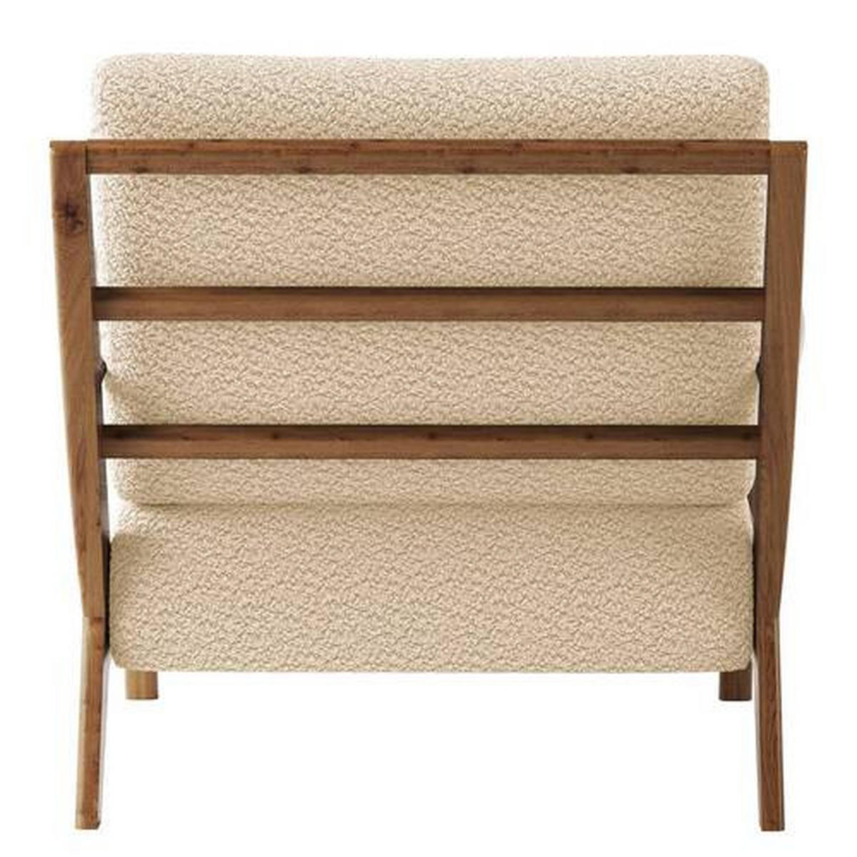 SESSEL in Bouclé Beige, Eichefarben  - Eichefarben/Beige, Natur, Holz/Textil (75/71/80cm) - home24