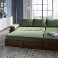 ECKSOFA in Flachgewebe Braun, Olivgrün  - Braun/Olivgrün, Design, Kunststoff/Textil (271/175cm) - Xora