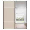 SCHWEBETÜRENSCHRANK 201/223/68 cm 2-türig Champagner  - Champagner/Schwarz, KONVENTIONELL, Glas/Holzwerkstoff (201/223/68cm) - Novel