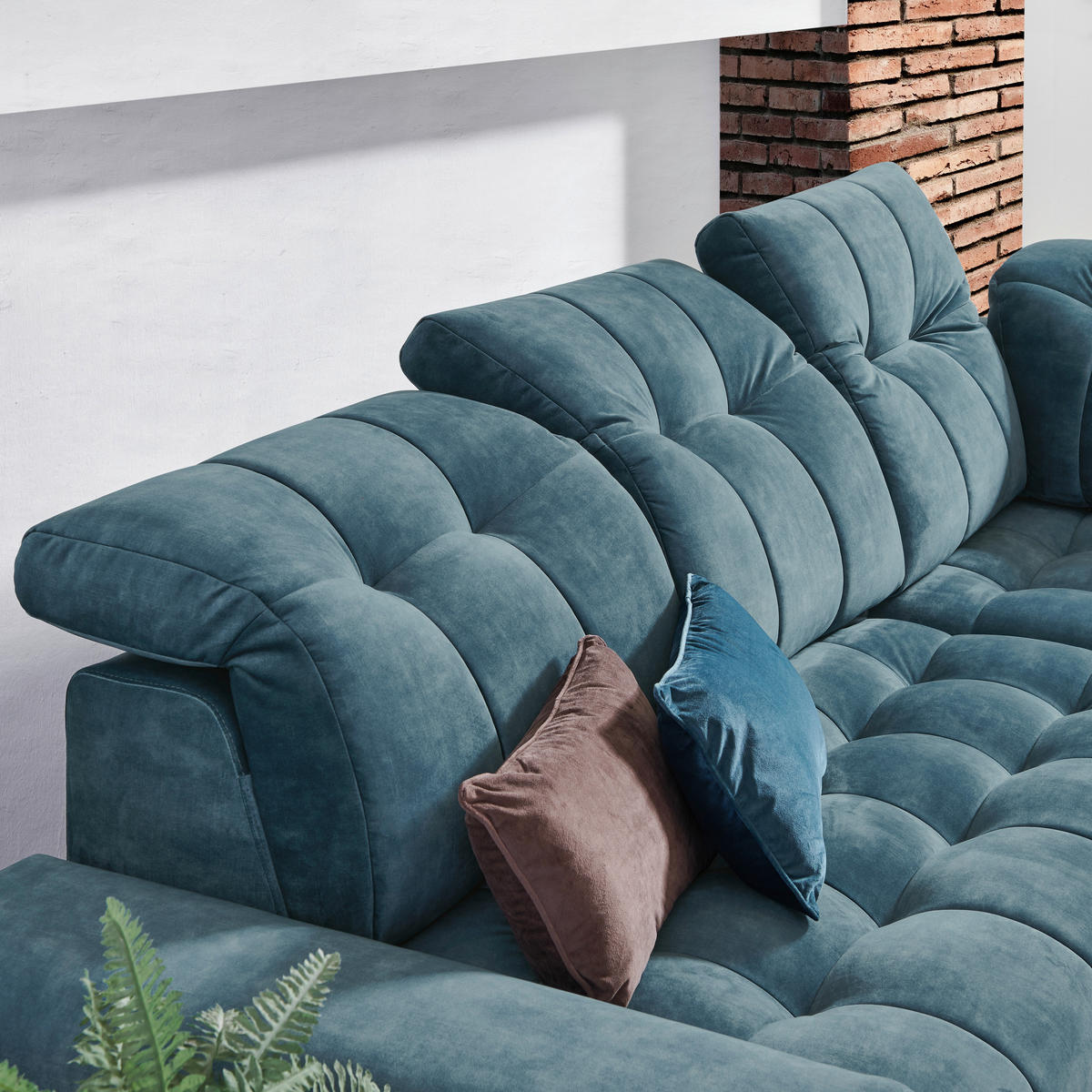 UGAONA GARNITURA plava  - crna/plava, Dizajnerski, tekstil/metal (226/276cm) - Stylife