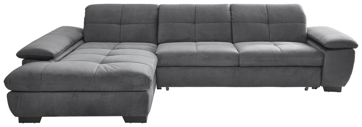 ECKSOFA Grau Velours  - Schwarz/Grau, Design, Textil (204/297cm) - Xora