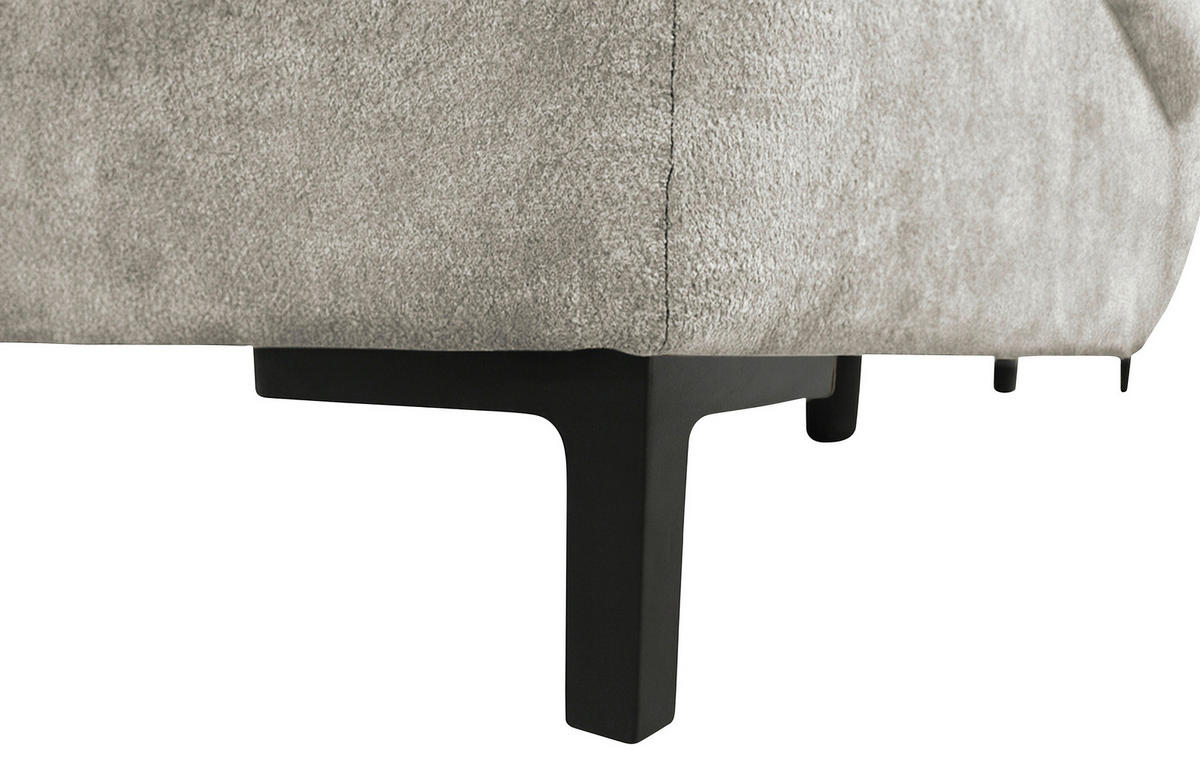 WOHNLANDSCHAFT SOLEI U in Chenille Grau  - Schwarz/Grau, Design, Kunststoff/Textil (184/334/188cm) - MID.YOU