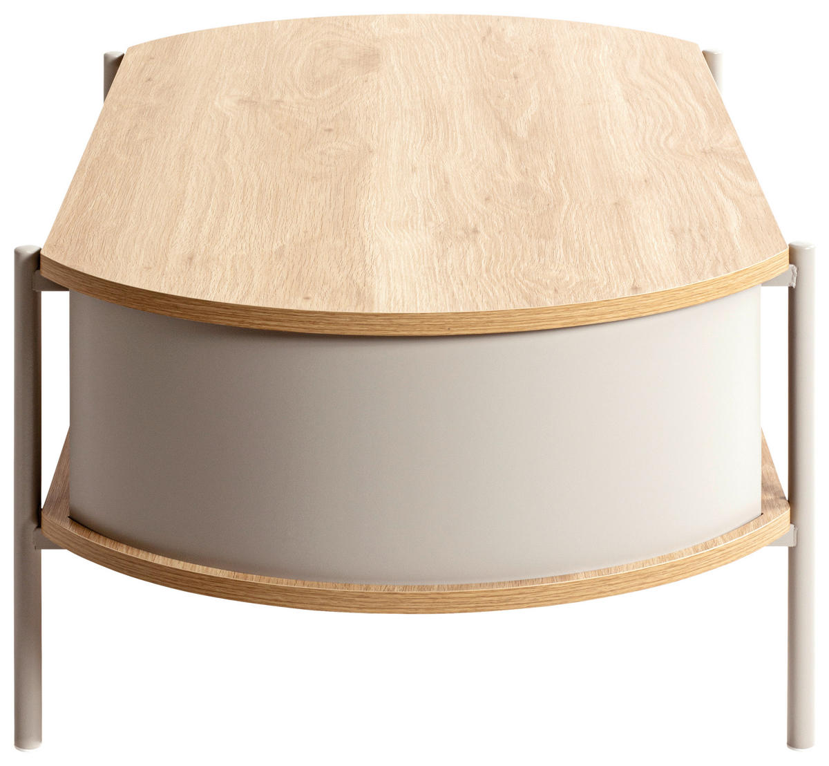 COUCHTISCH 100/54/37 cm oval Eichefarben, Hellgrau  - Eichefarben/Hellgrau, Trend, Holzwerkstoff/Metall (100/54/37cm)