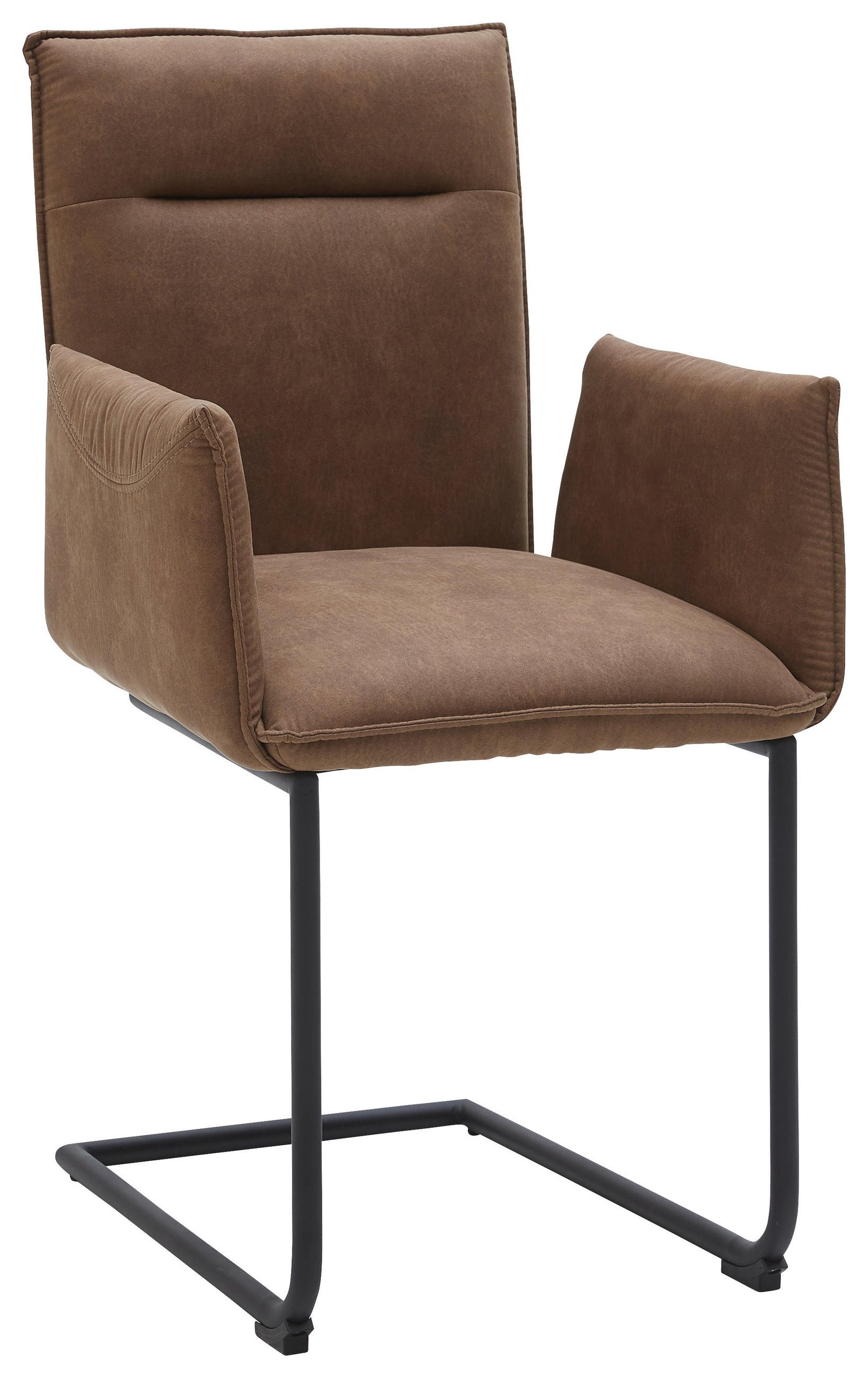 ARMLEHNSTUHL  in Mikrofaser  - Schlammfarben/Schwarz, Design, Textil/Metall (59/87/62cm) - Valnatura