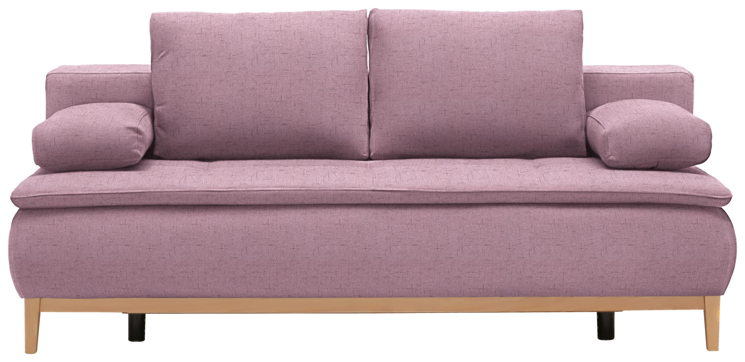 BOXSPRINGSOFA Webstoff Rosa  - Eichefarben/Beige, Design, Holz/Textil (202/78/93/100cm) - Carryhome