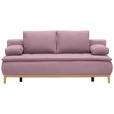 BOXSPRINGSOFA in Webstoff Rosa  - Eichefarben/Beige, Design, Holz/Textil (202/78/93/100cm) - Venda